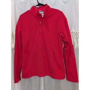 Spyder Women's Pink 1/4 Zip Fleece Long Sleeve Size 14 Pullover Sweatshirt